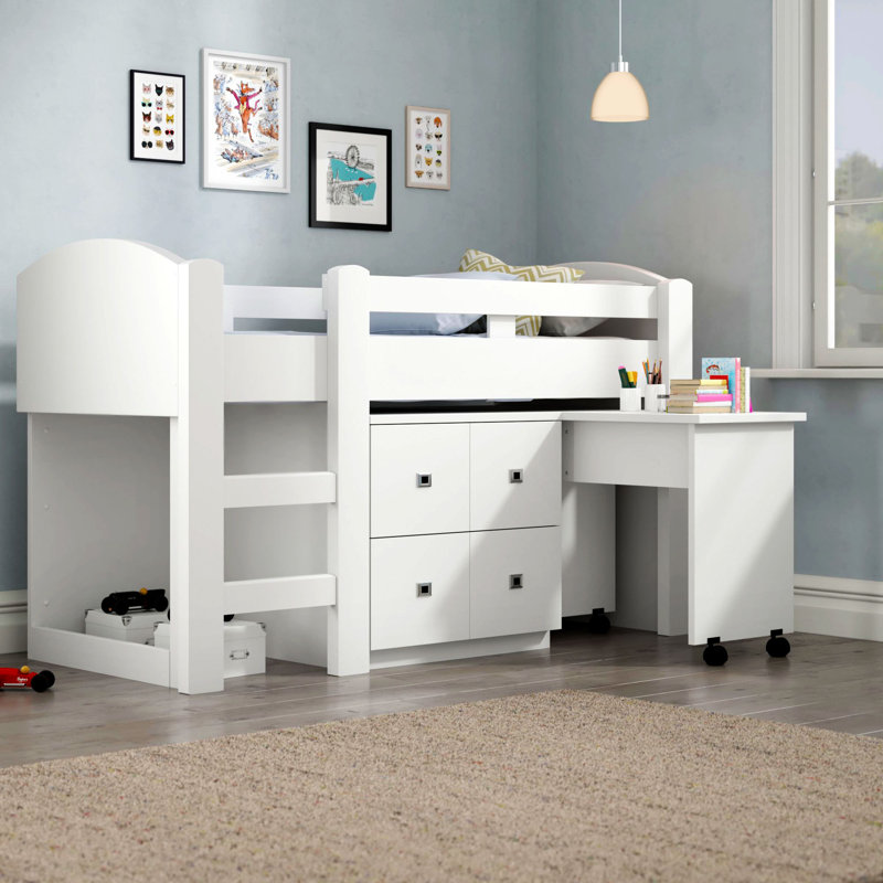 Wimex Halbhochbett Lenny mit Schreibtisch und Kommode, 90 x 200 cm